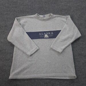 VINTAGE ESY Sport Wear Sweatshirt Mens Extra Large Grey Alaska Polar Bear Nature